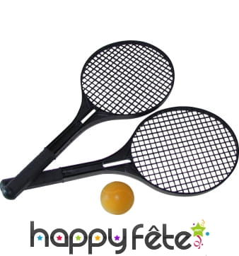 2 raquettes tenis de plage avec balle en mousse