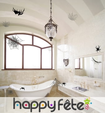 24 stickers araignées et toiles