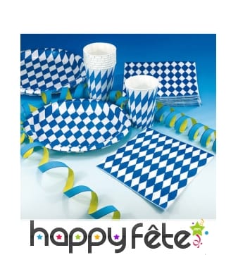 20 serviettes blanche et bleue Oktoberfest