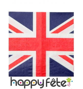 20 Serviettes Union jack en papier