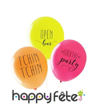 3 Ballons "Ap&eacute;ro" biod&eacute;gradable de 27cm