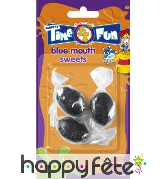 3 bonbons langue bleue