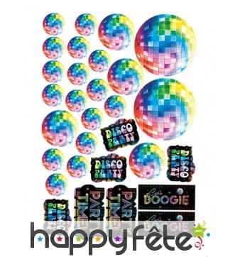 30 Décorations disco en carton