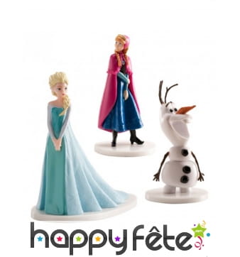 3 Figurines déco pour gâteau d'Anna, Olaf et Elsa