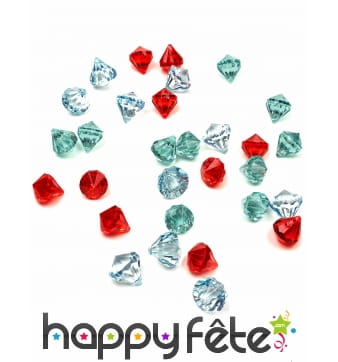 30 fausses pierres précieuses de 3cm