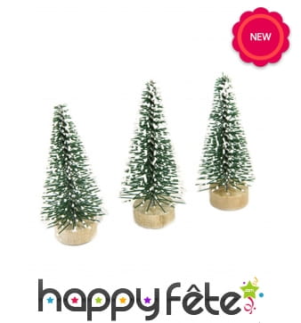 3 minis sapins enneigés pour table de Noel, 5cm