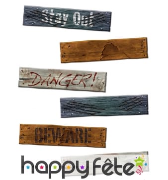 3 panneaux Halloween de 90x21cm