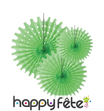 3 Rosaces éventails anis en papier