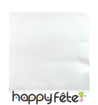 30 Serviettes blanches, ouate 33x33 cm