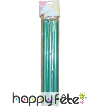 3 tubes de confettis rectangles vertes foncées
