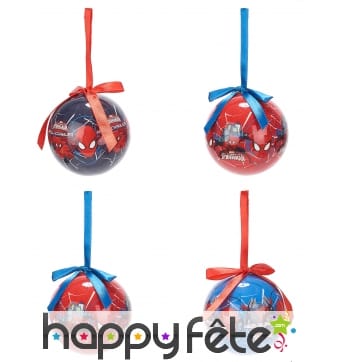 4 Boules de Noël Spiderman 7,5cm