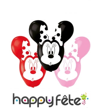 4 Ballons Minnie Mouse grandes oreilles de 56 cm