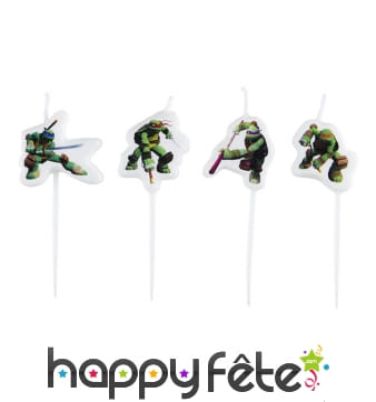 4 bougies Tortues Ninja sur bâton