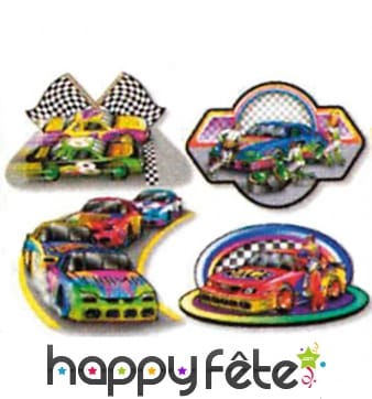 4 décors carton formule 1 de 41 cm