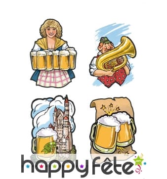 4 décors en carton fête de la bière