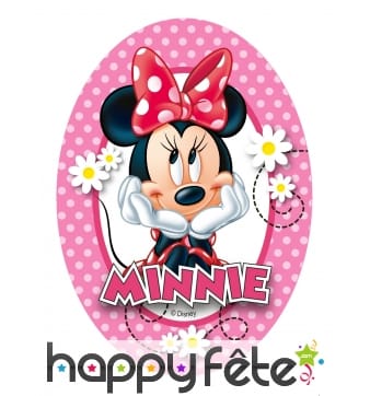 4 Décorations Minnie Mouse en azyme, 9,5 x 13 cm