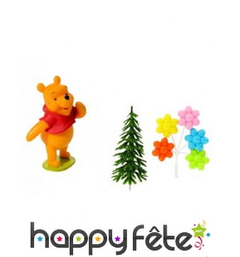 4 figurines de Winnie l'Ourson pour gâteau
