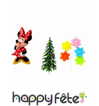 4 figurines Minnie Mouse pour gâteau