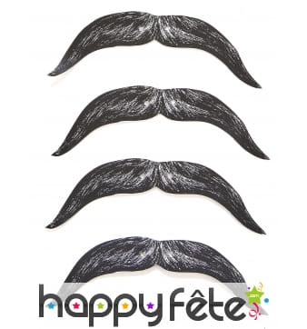 4 Moustaches en carton sur élastique pour enfant