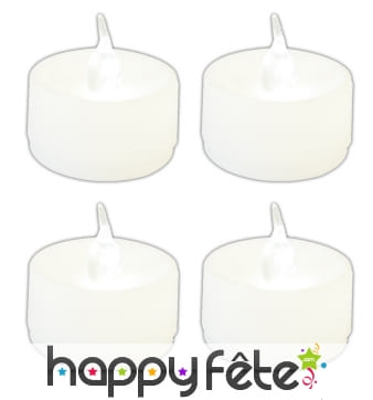 4 petites bougies led blanches
