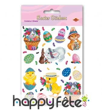 4 planches de stickers de pâques