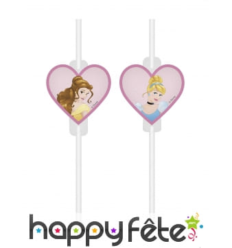 4 Pailles Princesses Disney Dreaming en plastique