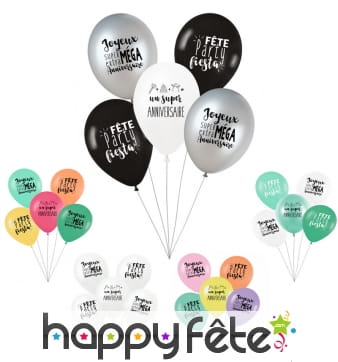 5 Ballons d'anniversaire Party fiesta