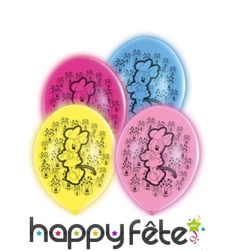 5 Ballons de Minnie Mouse lumineux, 28 cm