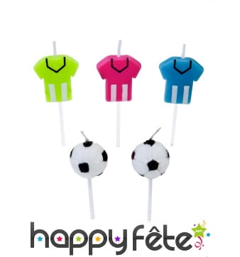 5 Bougies d'anniversaire sur le thème du foot
