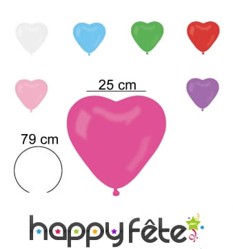 50 ballons en forme de coeur