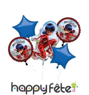 5 ballons imprimés Miraculous Ladybug