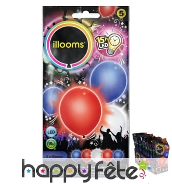 5 ballons led lumineux et colorés