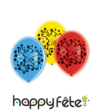 5 Ballons Mickey Mouse lumineux de 28cm
