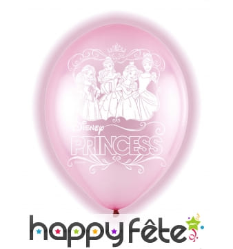 5 Ballons Princesses Disney lumineux de 28 cm