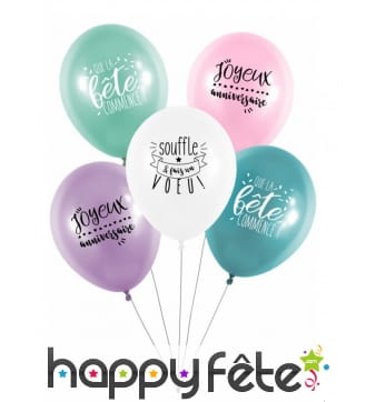 5 Ballons souffle et fais un voeu