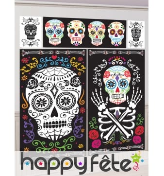5 Décors Dia de los Muertos de mur
