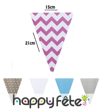 5 Fanions en carton DIY de 15 x 21 cm