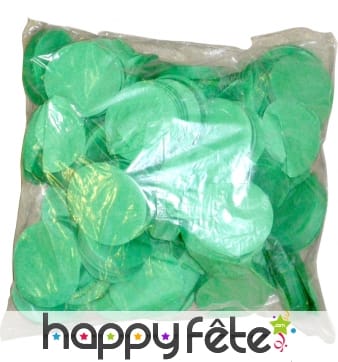 500g grandes confettis rondes vertes