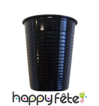 50 gobelets en plastique noir de 20cl