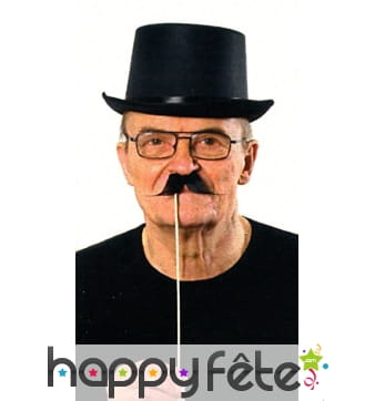 5 moustaches noires sur baton