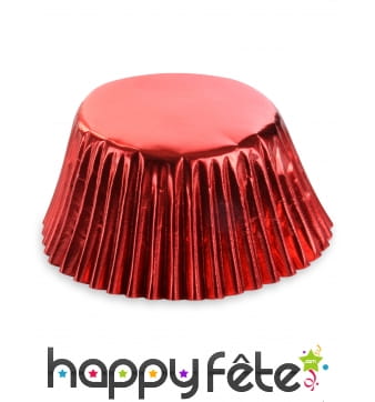 50 Moules rouges pour cupcake en papier de 7 cm
