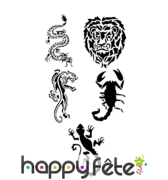 5 pochoirs animaux réutilisables