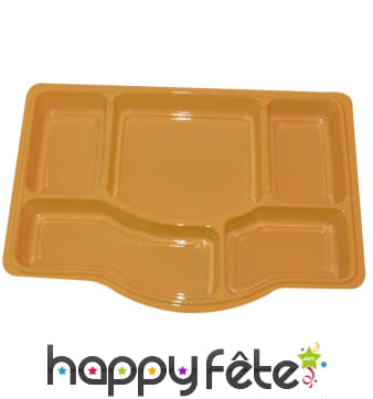 50 Plateaux repas orange compartimentés