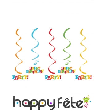 5 Suspensions Happy Birthday de 64cm