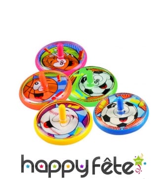 5 Toupies thème sport de 4cm