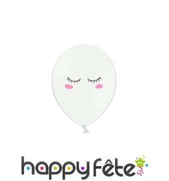 6 Ballons douce nuit blancs de 30 cm