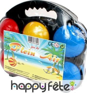 6 boules de pétanque en plastique