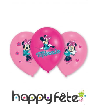 6 Ballons Minnie Mouse