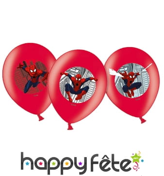 6 ballons spiderman