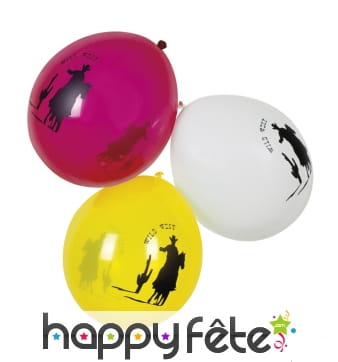 6 Ballons wild west de 25cm